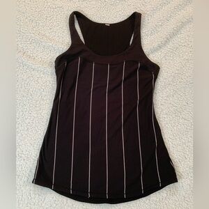 Lululemon Black and Grey Striped Tank Size 6 Like New